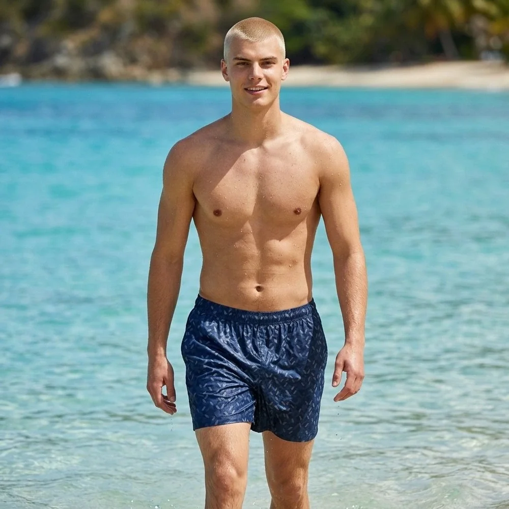 Chubbies Men Blue Geometric Print 5.5